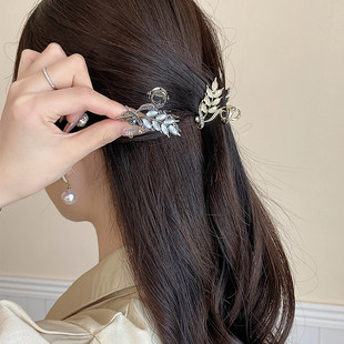 合金小抓夹女高级感发饰公主头夹子水钻发卡鲨鱼夹半扎发夹头发饰