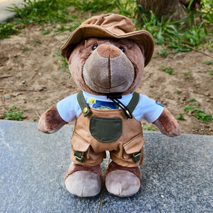 宝马小熊公仔bava露营熊正版摆件摩托车尾部挂件衣服车载玩偶装饰