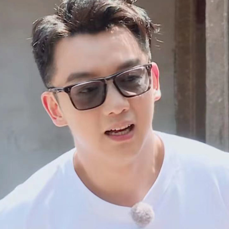 潮男郑凯同款浅灰太阳眼镜 男士明星造型墨镜板材个性偏光方框镜
