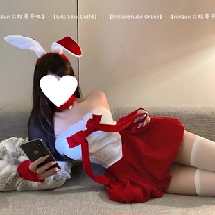 雪绒兔宝 性感纯欲丝绒兔女郎制服cos夜场酒吧连衣裙女圣诞节服装