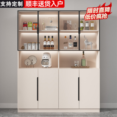 餐边柜靠墙一体高柜玻璃展示柜
