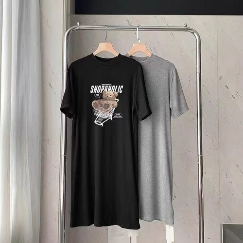 孕妇睡裙女夏装胖妹妹200斤薄款睡衣潮妈过膝连衣裙外出穿通勤