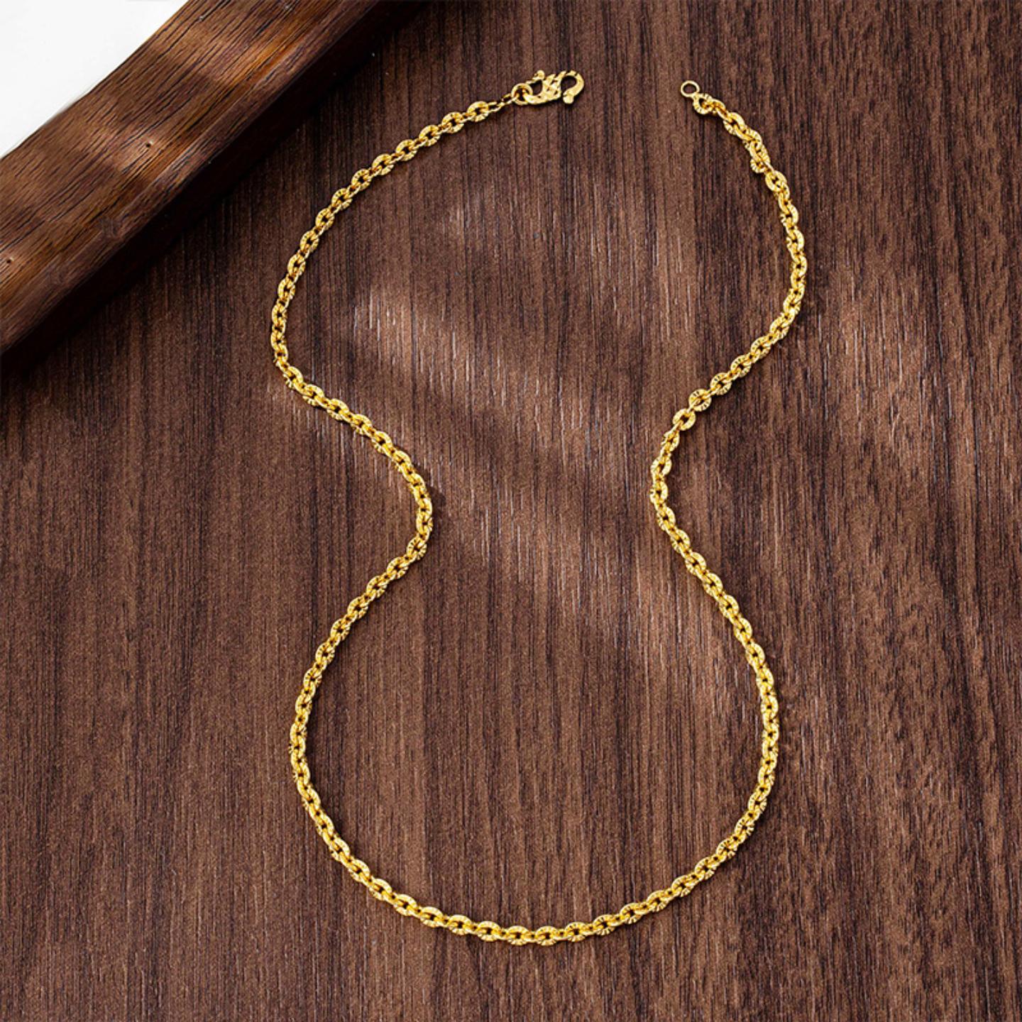 越南沙金O字车花高保色手链