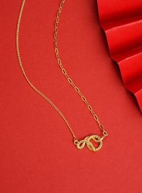 越南沙金灵蛇锁骨链女轻奢款