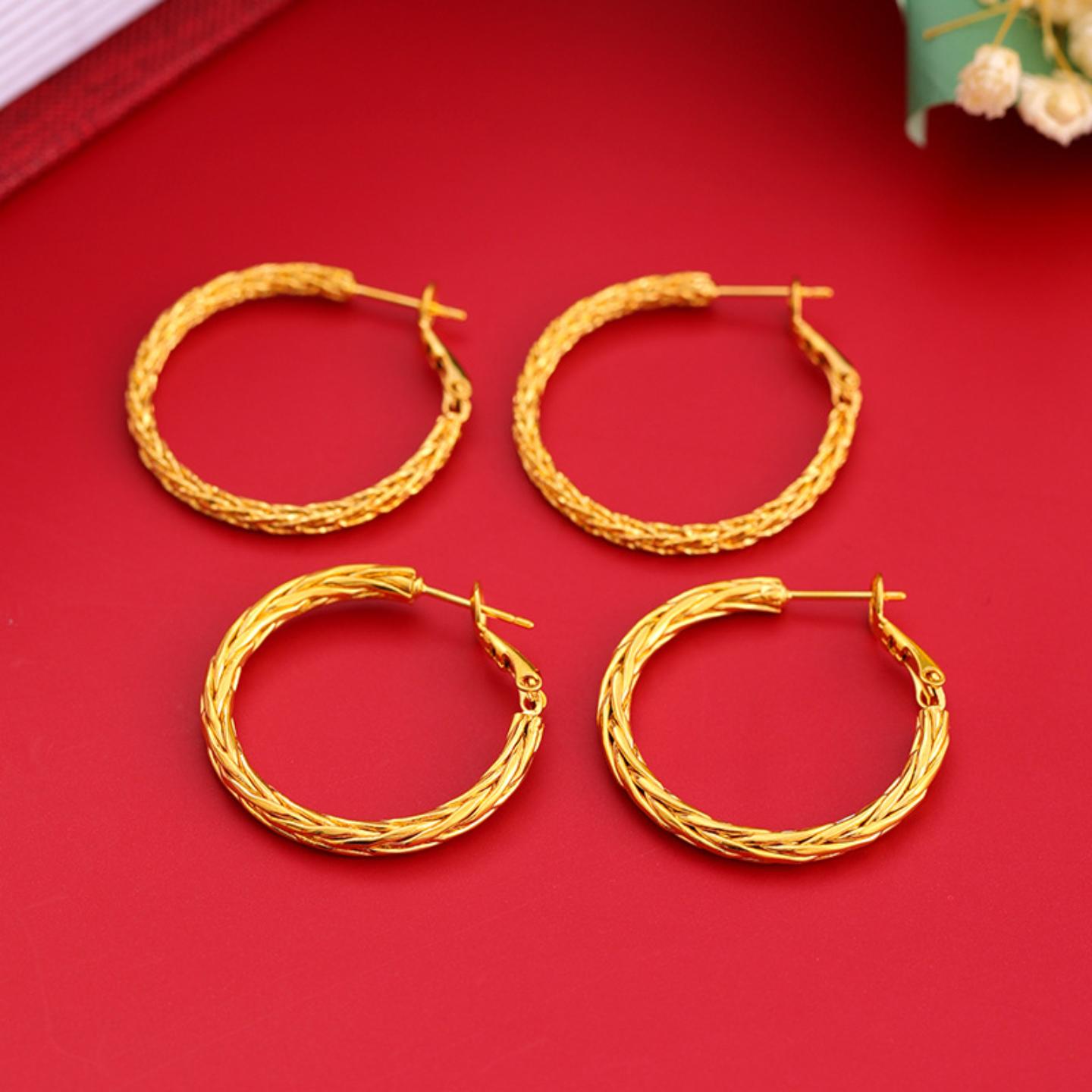 ins风扭线不规则女耳环