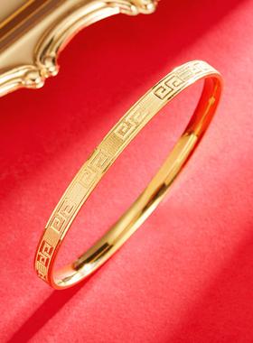 沙金回纹内弧手镯女高级小众款