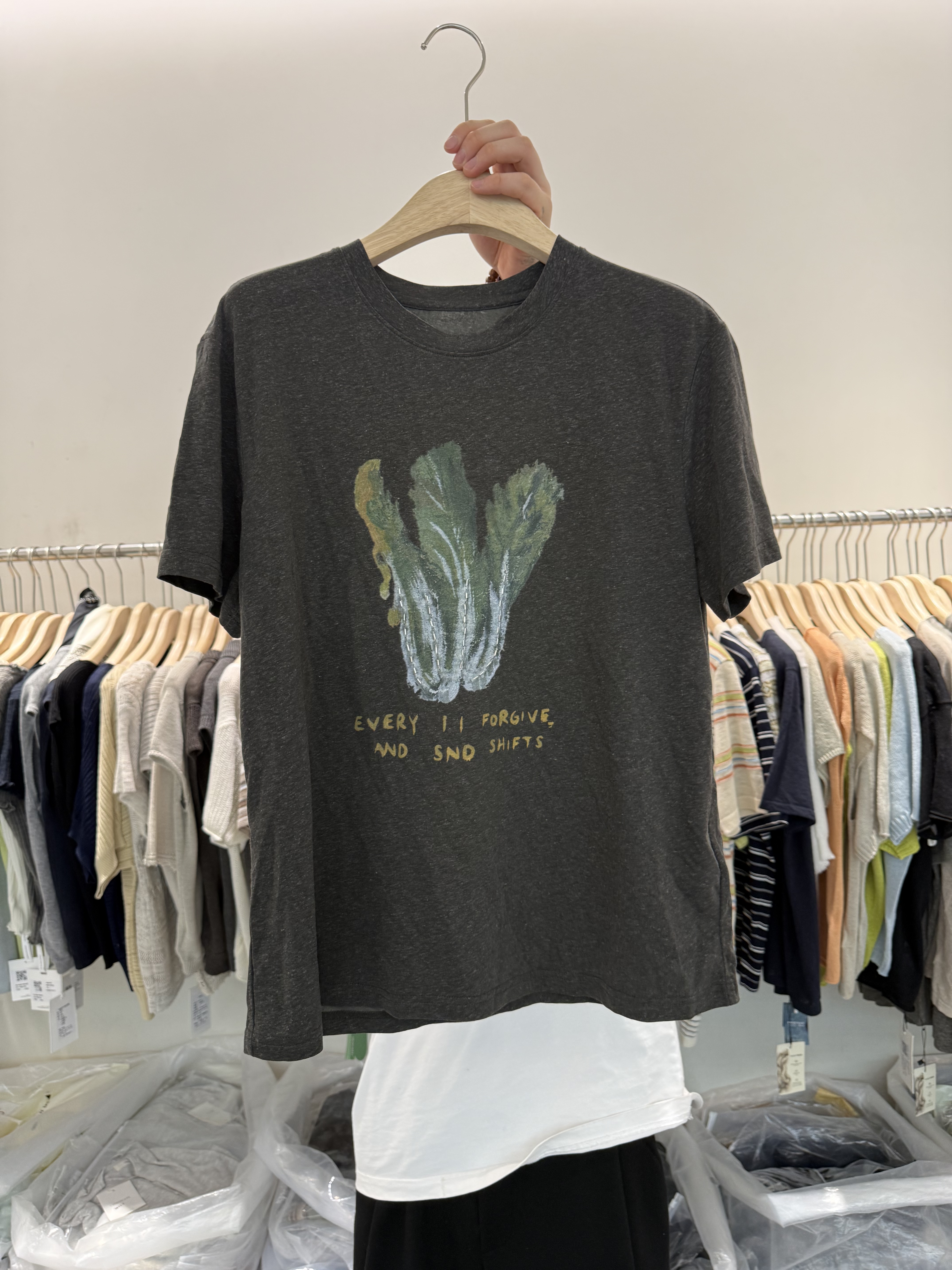 欧货2026新款蔬菜印花字母刺绣宽松百搭减龄气质显瘦短袖T恤上衣