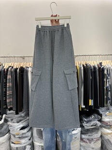 女抓绒百搭休闲运动卫裤 裤 高级感松紧腰抽绳束脚工装 欧货5699时尚