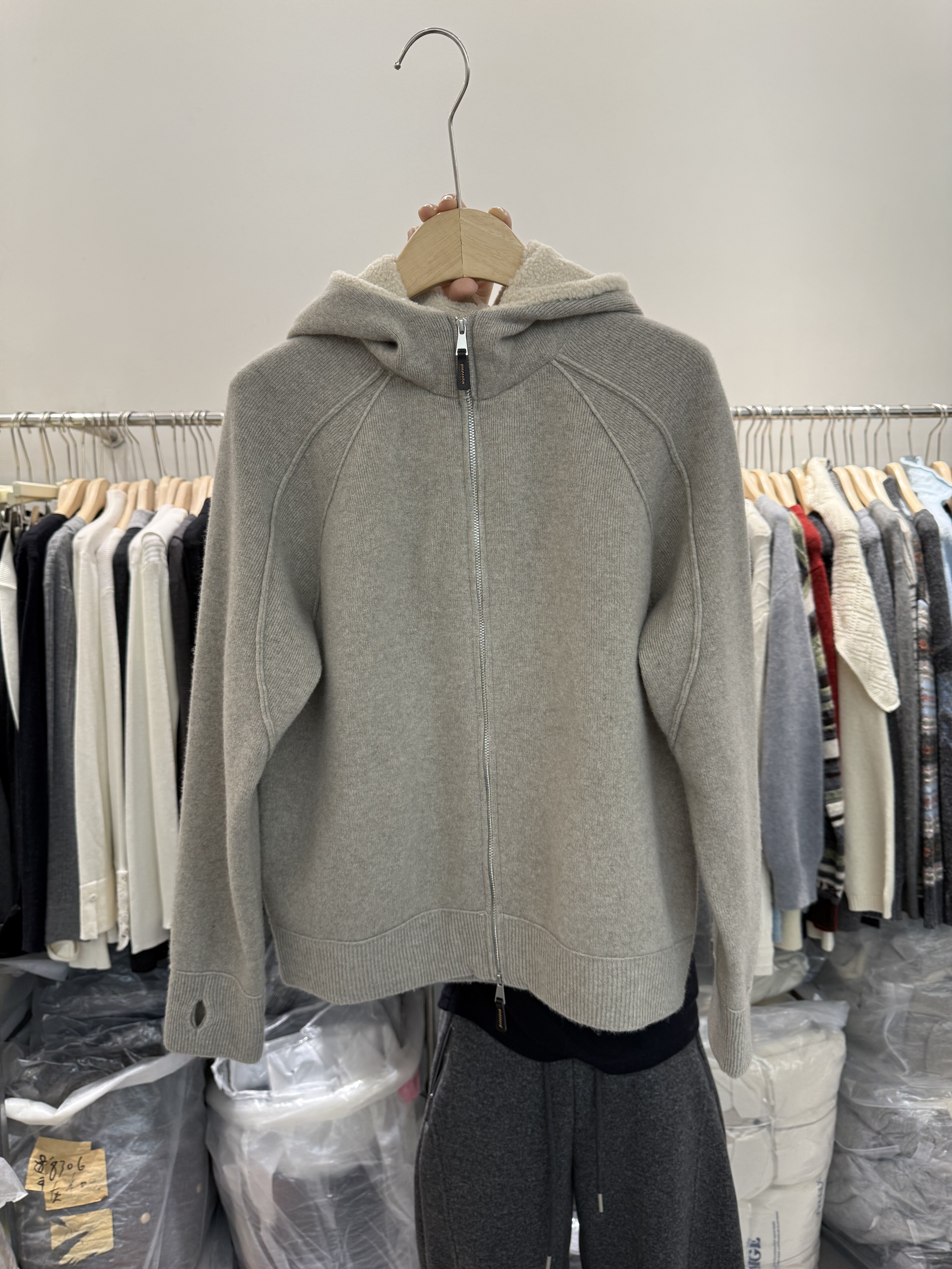 加厚连帽拉链100羊毛卫衣外套女