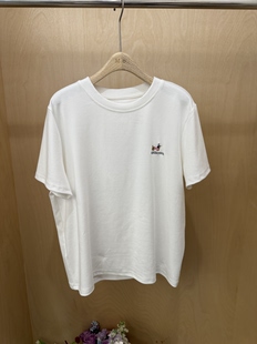 减龄卡通小马字母印花打底衫 欧货高级感宽松圆领短袖 T恤上衣时尚