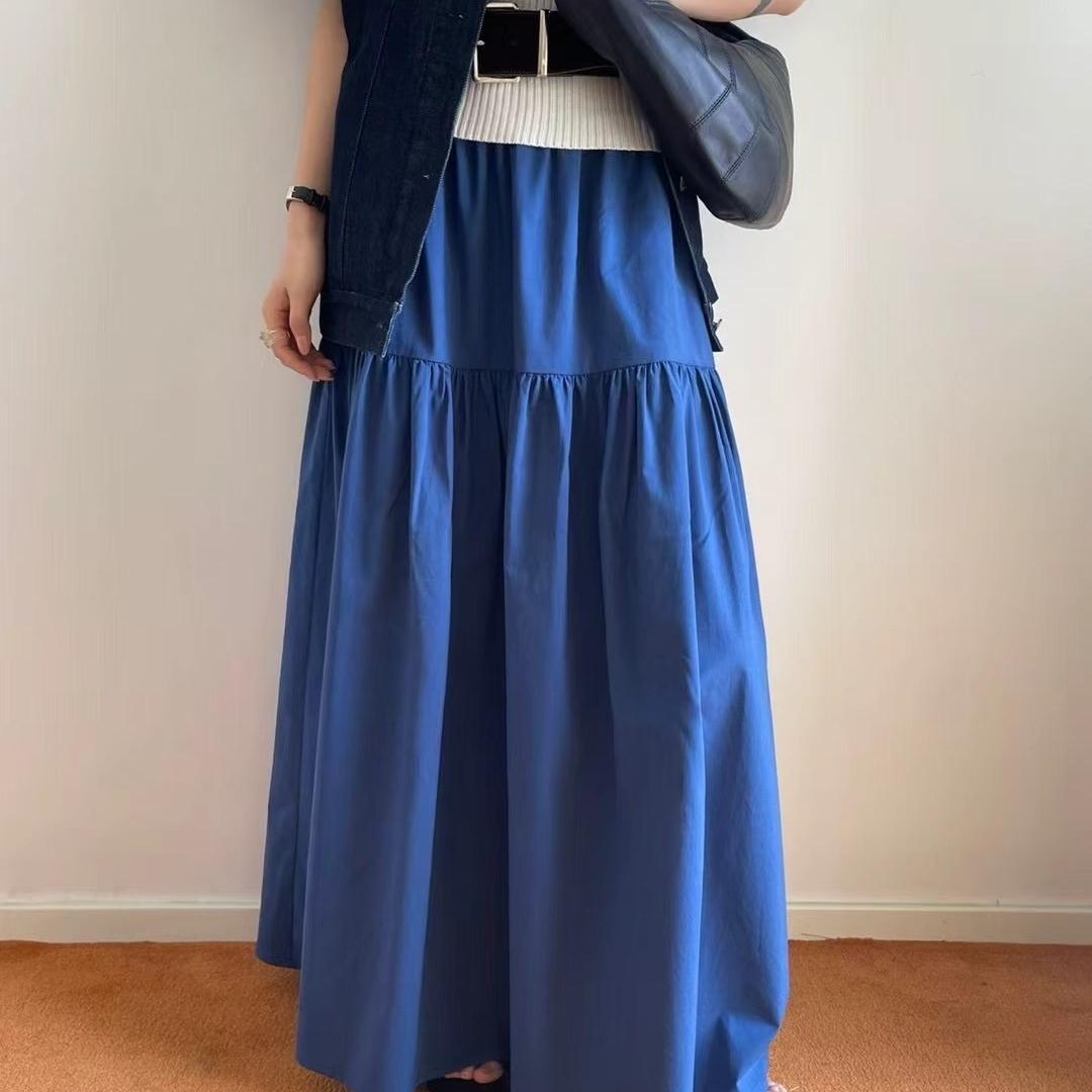 moment韩版chic高级感大裙摆半身长裙夏季新款高腰显瘦小众半身裙