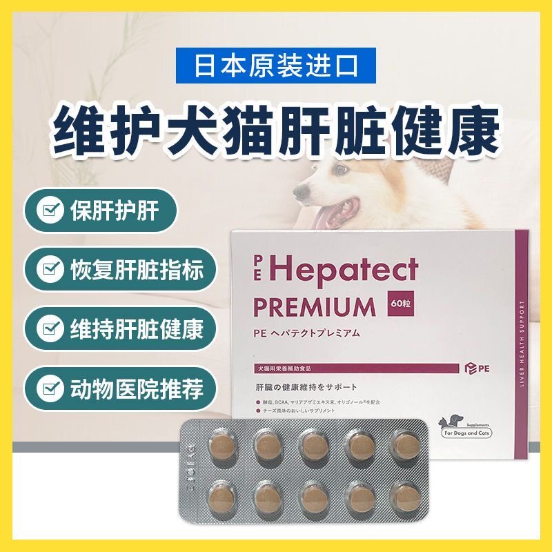 日本PE Hepatect PREMIUM和普泰克 宠物肝脏保健营养犬猫护肝片