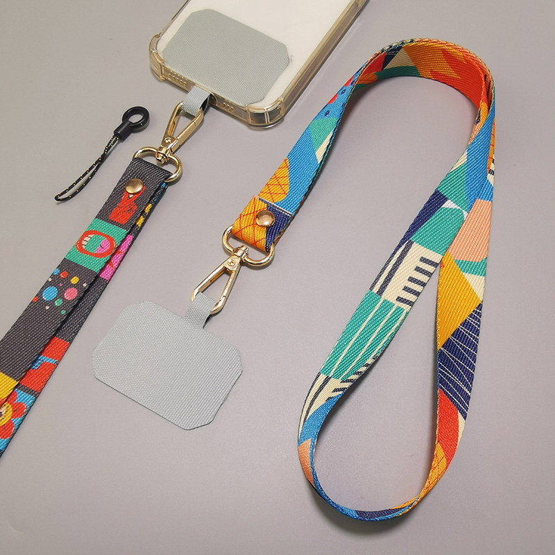 ins北欧文艺手机挂绳长款挂脖宽带子多彩挂件壳通用带固定夹片女,3C数码配件,手机挂件/手机链,淘宝优惠券,粉丝福利购,淘宝优惠卷