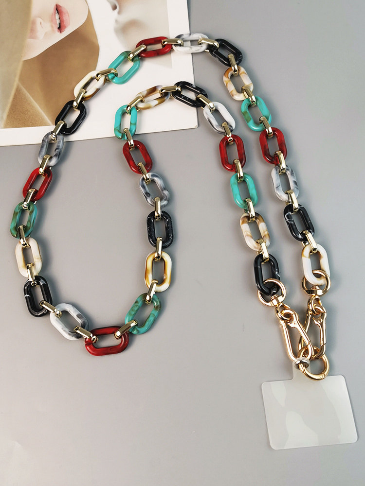 手机挂绳斜挎链子长款多彩包包可背女款高端波西米亚风挂链