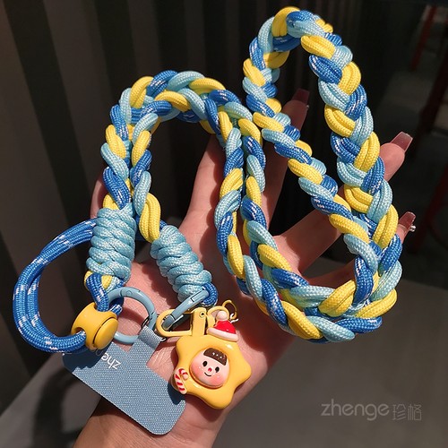 珍格手机挂绳斜挎加粗马尾辫编织