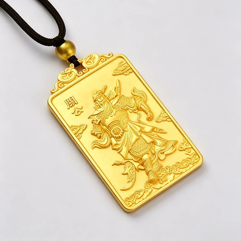 关公吊坠关二爷金色挂坠关羽项坠图片