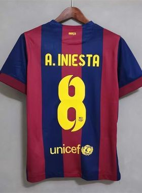 3D印花巴萨球衣赛季复古欧冠短袖足球服10号梅西11号内马尔队服