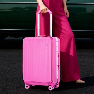 大容量侧开口行李箱拉杆箱深仓设计一九开翻盖旅行箱密码箱PC材质