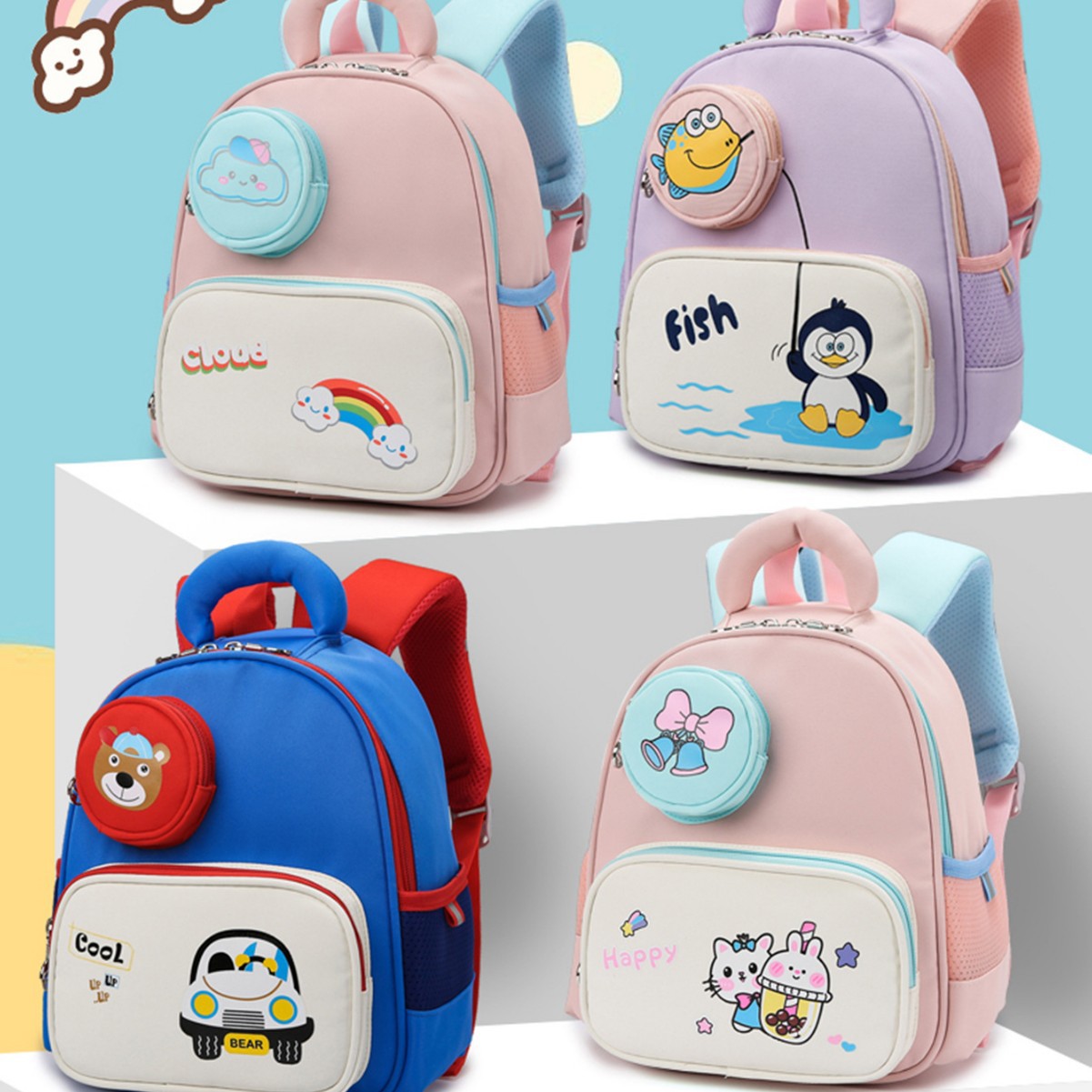 幼儿园书包男女孩小背包3-6岁宝宝动物儿童双肩包4 5岁小孩双肩包
