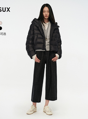 MESUX米岫25冬量感暖核高密防风运动连帽抽绳短款羽绒服MNWSL201