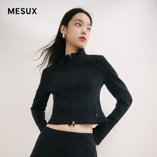 MESUX米岫新品 MMWUD510 结构圆领箱型外套短夹克上衣大衣女装