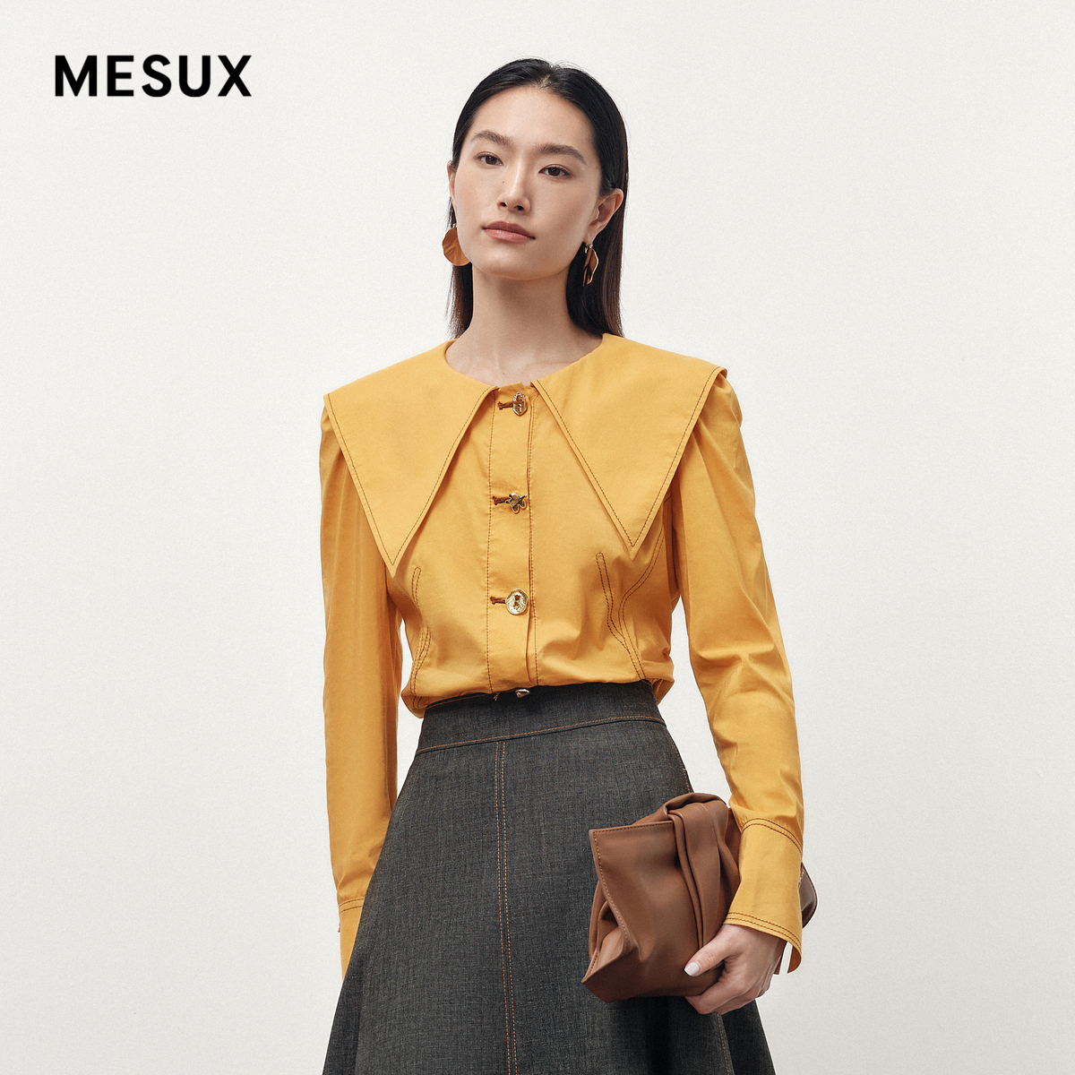 MESUX2023秋季新品复古上衣复古