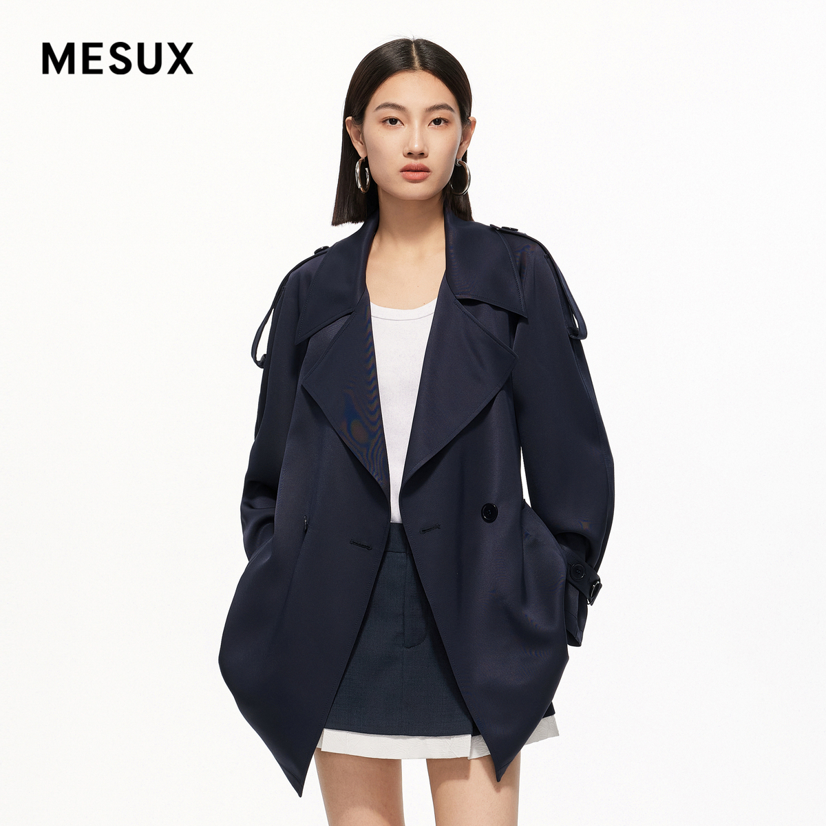 MESUX米岫风衣新品【日本进口面料】翻领风衣MMSUG302