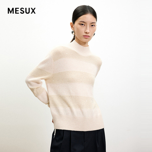 MESUX米岫含绵羊毛山羊绒重工高质肌理感针织毛衣女MMWUE440