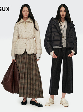 [爆款补单]MESUX米岫25冬量感暖核纹针织翻领羽绒服MNWSL502