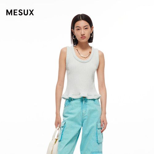 MESUX米岫新品女装【日本进口面料】波浪摆背心MMMUD206