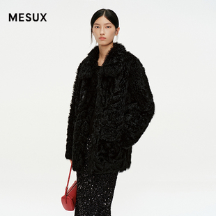 MESUX米岫冬疗愈绒感羊毛皮一体轻奢小湖羊皮草毛皮外套MNWUN401