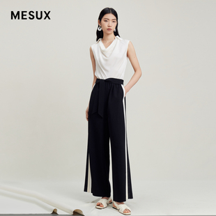 无袖 拼色连体长裤 日本进口面料 MESUX米岫夏季 MLMUP305