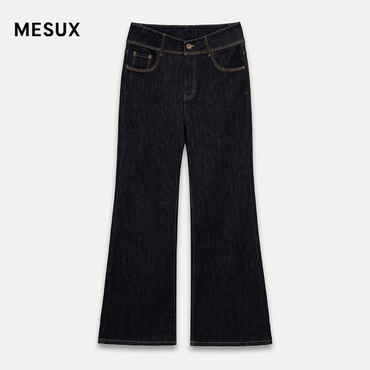 MESUX米岫25冬季显瘦百搭阔腿水洗牛仔裤MNFPR401