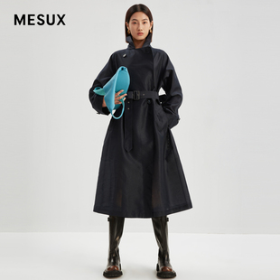 长款 进口面料 宽松翻领风衣MMFUG203 女装 MESUX米岫新品