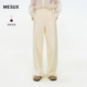 MESUX米岫25冬加绒亲肤随性松弛感松紧腰直筒休闲长裤 MNWUQ407