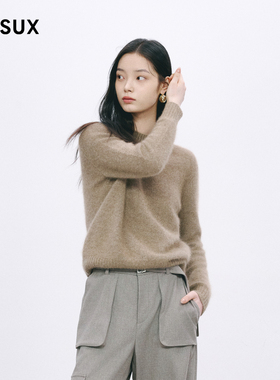 MESUX米岫新品纯色半高领慵懒松弛感宽松毛衣MMWUE402