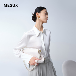 设计感长袖 白衬衫 日本进口面料 MESUX米岫夏季 上衣女MKSDC401