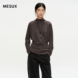MESUX米岫25冬含羊毛针织半高领弹力百搭修身 MNWUD503 打底衫