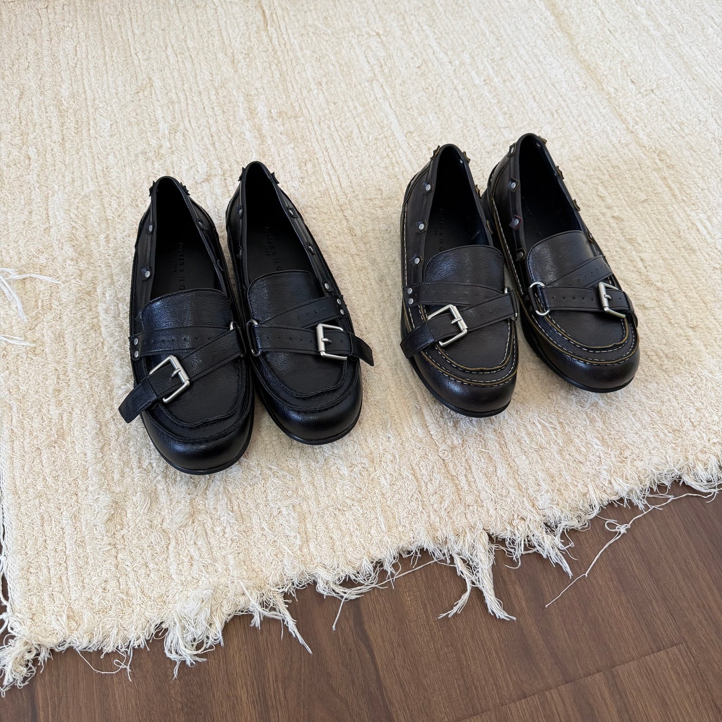 韩版圆头皮带扣乐福鞋女2026年春季新款一脚蹬黑色百搭通勤单鞋,女鞋,乐福鞋（豆豆鞋）,淘宝优惠券,粉丝福利购,淘宝优惠卷