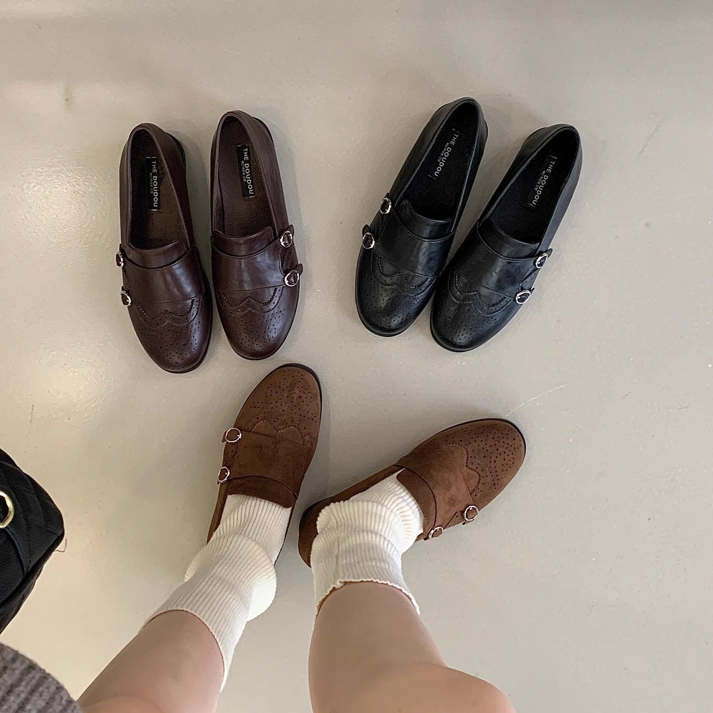 皮带扣乐福鞋女平底一脚蹬小皮鞋时尚加绒2025年秋冬单鞋豆豆鞋,女鞋,乐福鞋（豆豆鞋）,淘宝优惠券,粉丝福利购,淘宝优惠卷