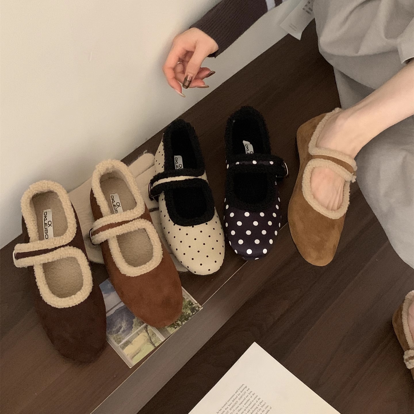 2025年新款复古玛丽珍鞋秋冬加绒