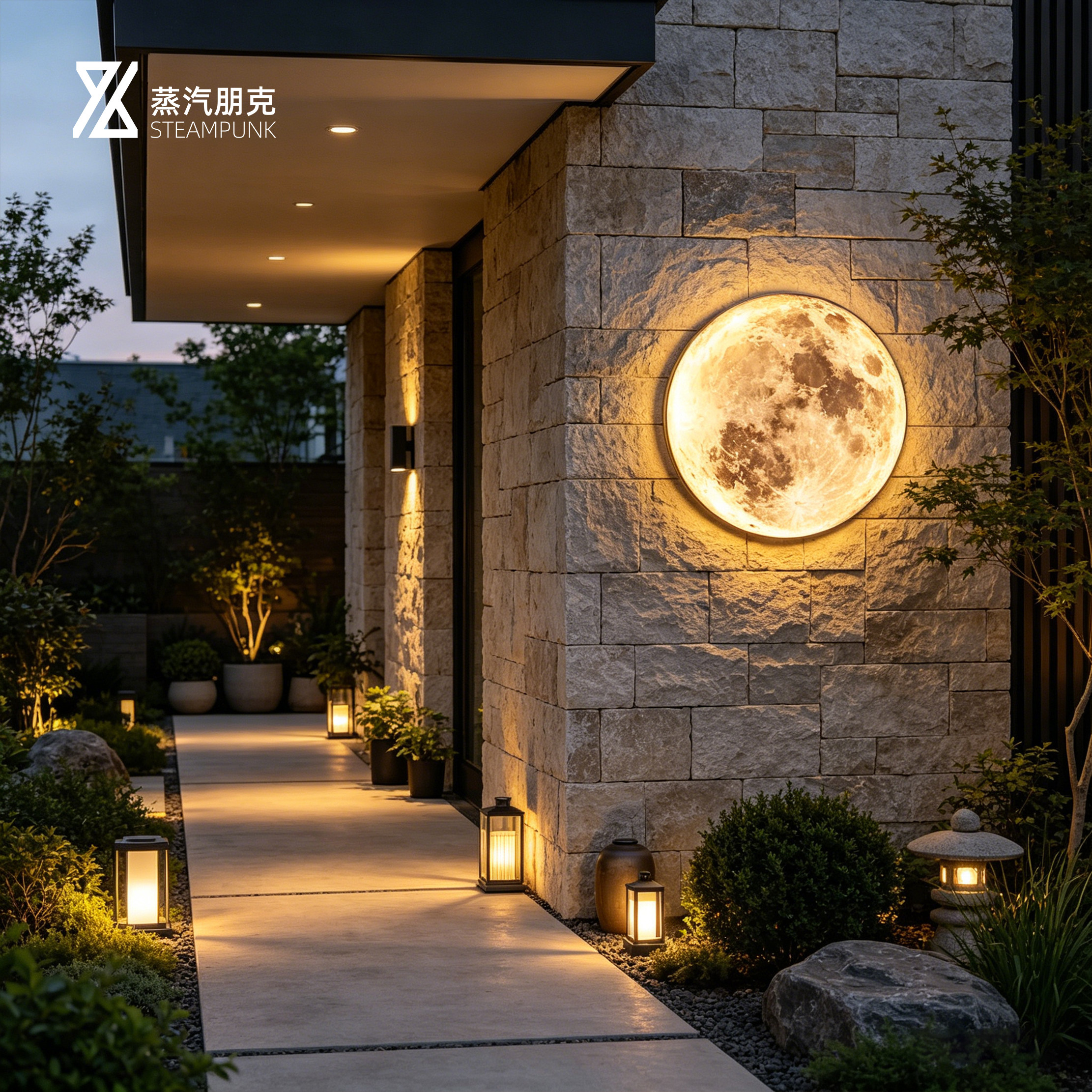 户外防水壁灯月球灯庭院灯别墅景观灯室外氛围灯露台灯月亮装饰灯