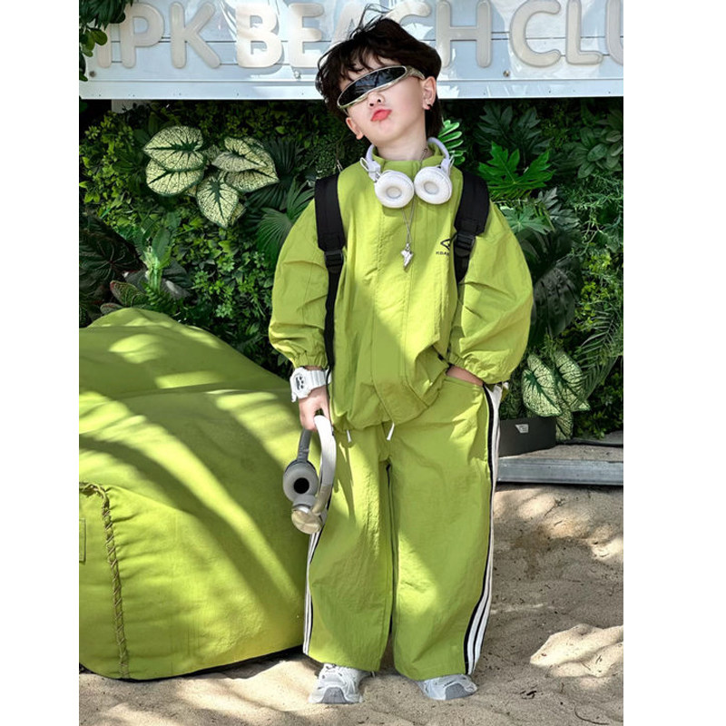 儿童秋装男童运动套装春秋季2026新款中大童冲锋衣校服运动会衣服