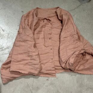 手工缝线女小衫 素年未央原创设计SN180 休闲文艺百搭圆领亚麻开衫