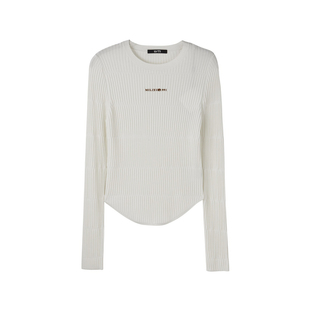 TI联名款 新款 简约正肩肌理感毛衫 百搭弹力毛衣尤缇2025春季 女装