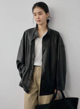 时简  Cleanfit实用主义  挺括柔软宽松2026春新款皮衣外套30257