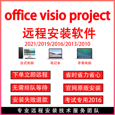 office软件word excel ppt visio project远程安装调试办公软件