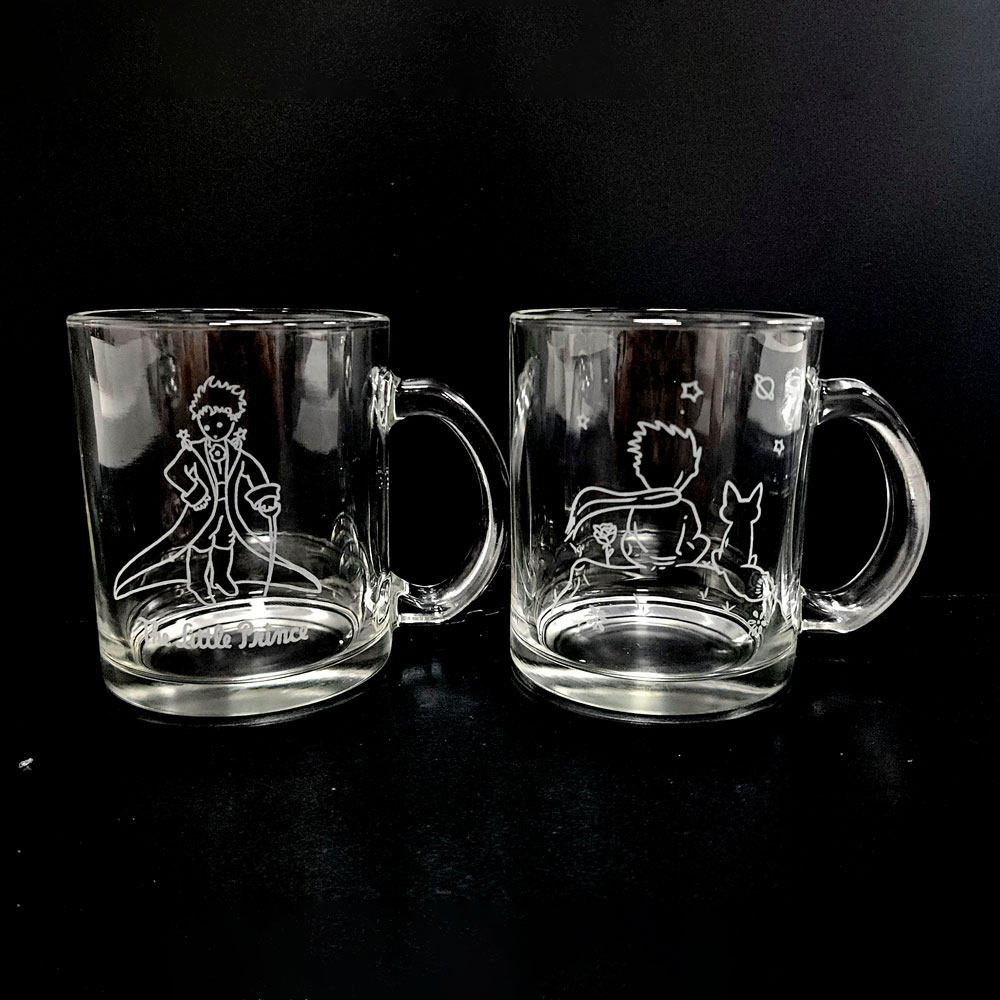 小王子激光雕刻玻璃杯咖啡杯 可玻璃杯