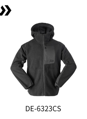 DAIWA达亿瓦 秋冬DE-6323CS 保暖摇粒绒外套防风防寒连帽钓鱼服
