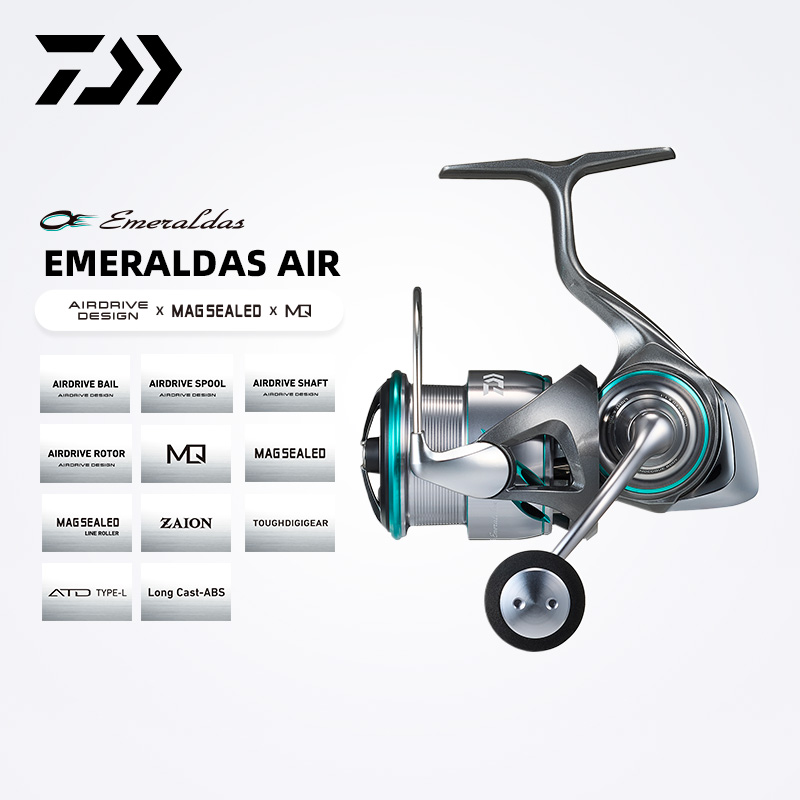DAIWA达亿瓦 25新款EMERALDAS AIR鱿鱼纺车轮双摇臂海钓渔轮木虾